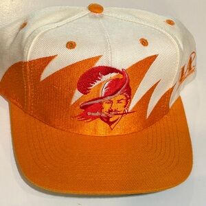 Tampa Bay Buccaneers Logo Athletic 90s Sharktooth Snapback Vintage Orange Hat